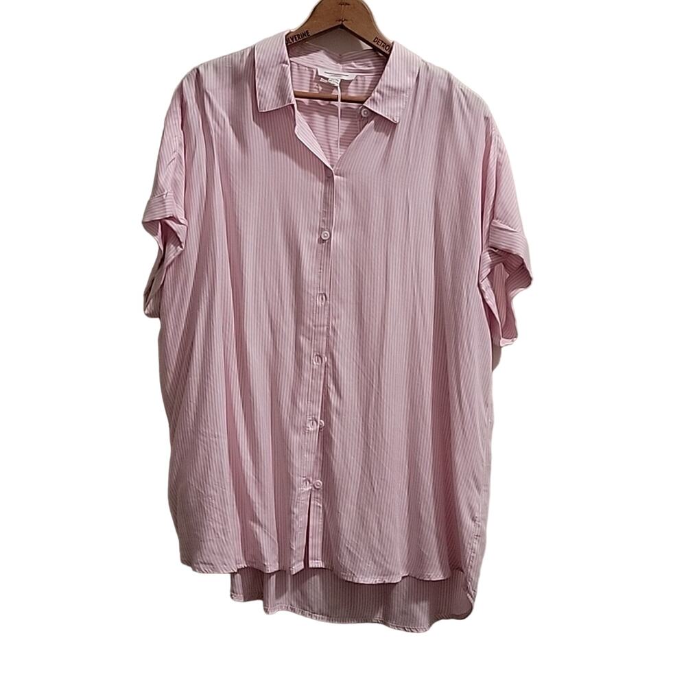 beachlunchlounge pink striped button down